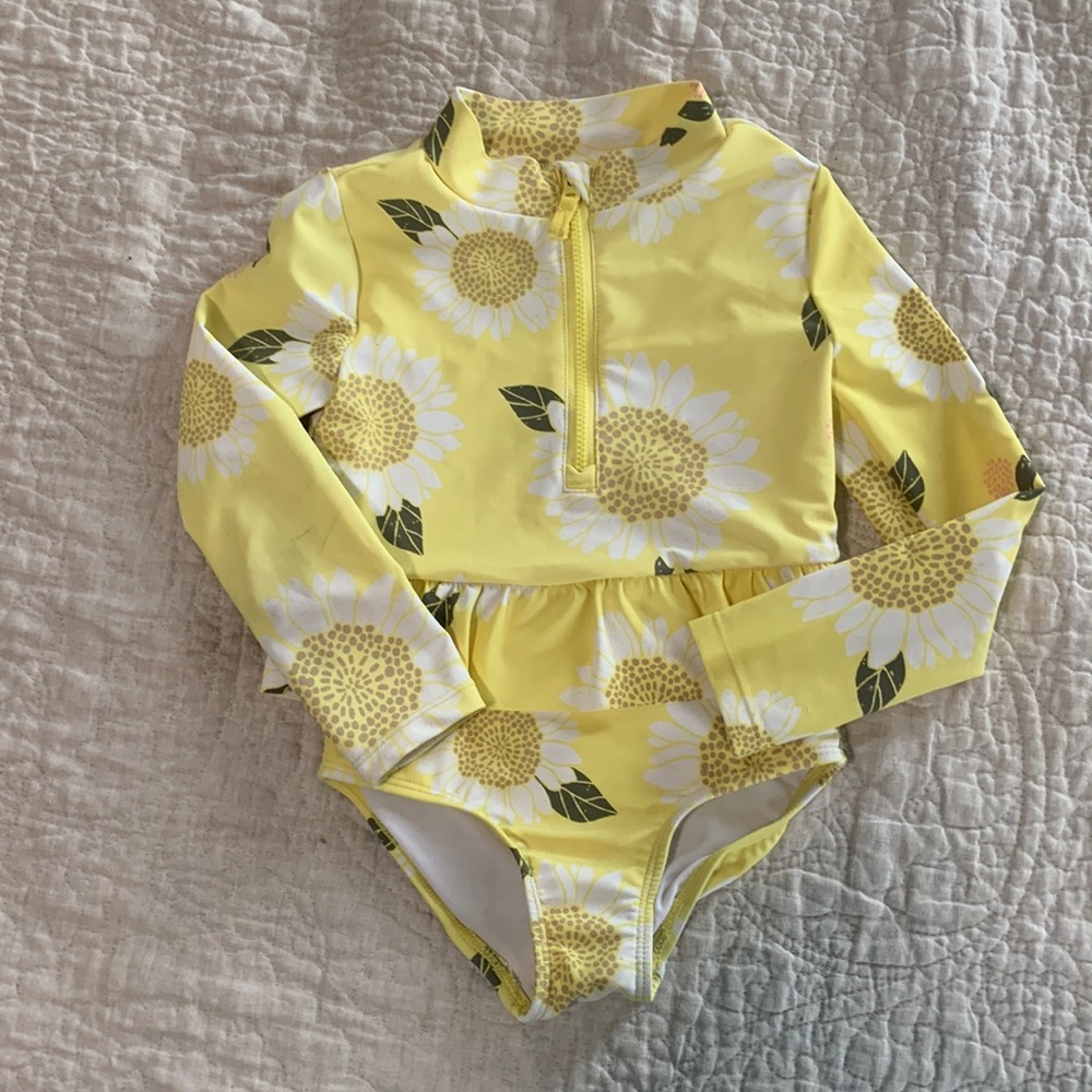 Sunflower 1-piece rashguard swimsuit